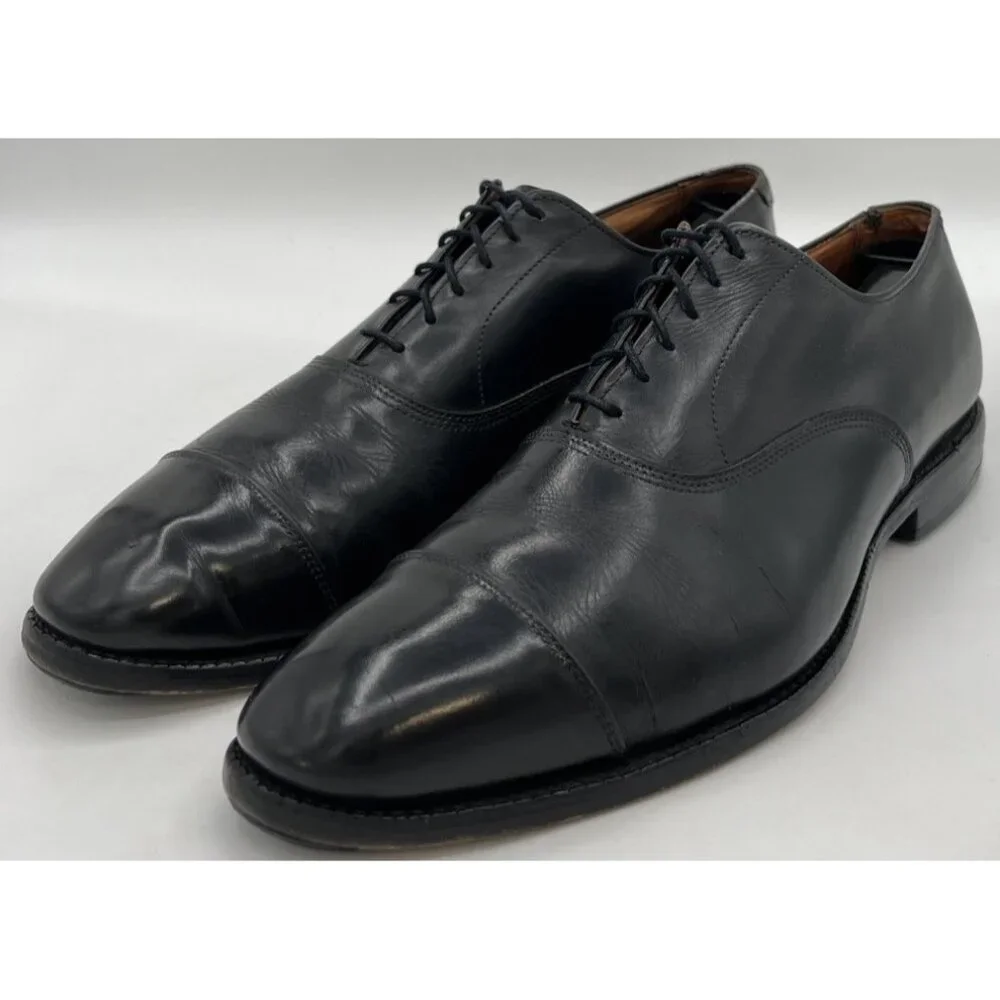 Allen Edmonds PARK AVENUE Black Leather Cap-Toe Oxfords Men’s 10.5D Dress Shoes